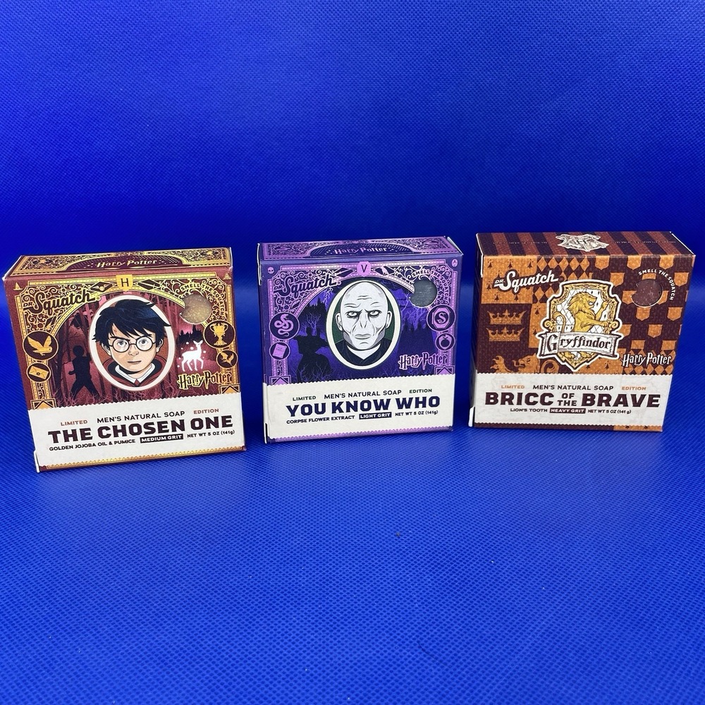 Dr. Squatch Men's Natural Harry Potter LIMITED EDITION Soap-3 Pack Gift Set